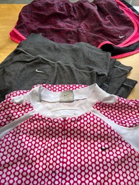 Nike Pink, White & Gray Athletic Top and Shorts bundle